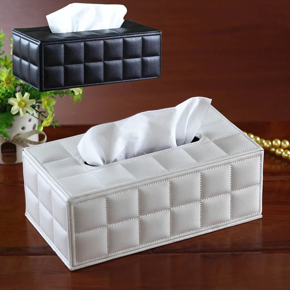 Tissue Box Black Cover Holder Facial Napkin Paper Towel Toilet Storage Dispenser Rectangular Container Blue Car Home