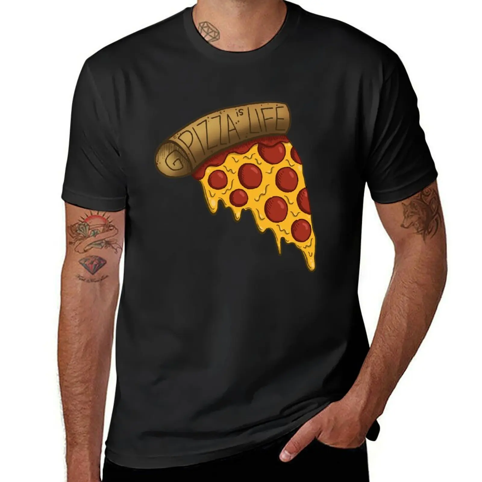 

Pizza is LIFE T-Shirt quick drying boys animal print mens t shirts pack