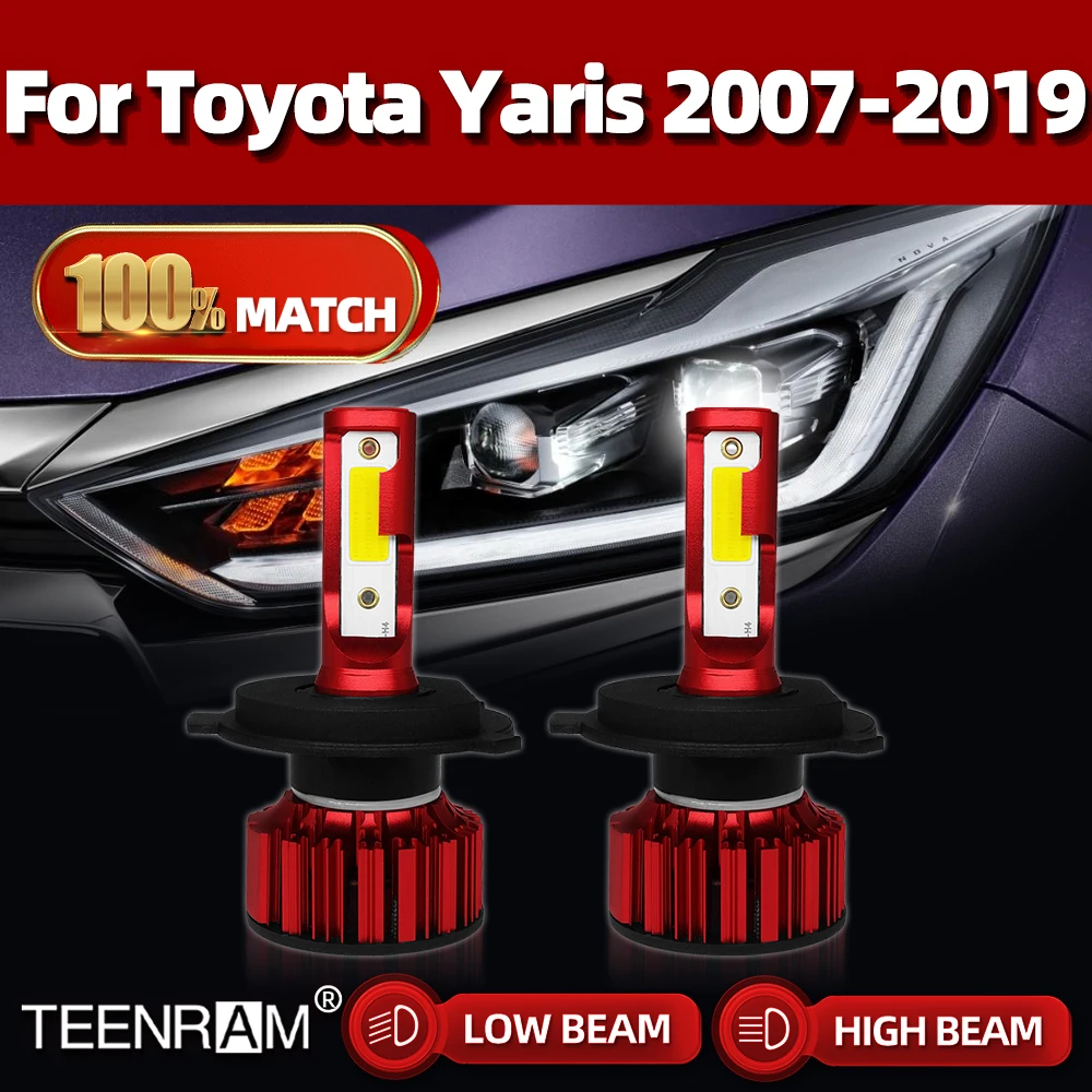 

H4 Led Headlight High Low Beam LED Headlamps Bulbs Car Lamps 6000K 12V For Toyota Yaris 2007-2013 2014 2015 2016 2017 2018 2019