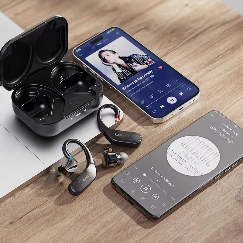 Fiio-true-Bluetoothワイヤレスヘッドセット,フック付きイヤホン