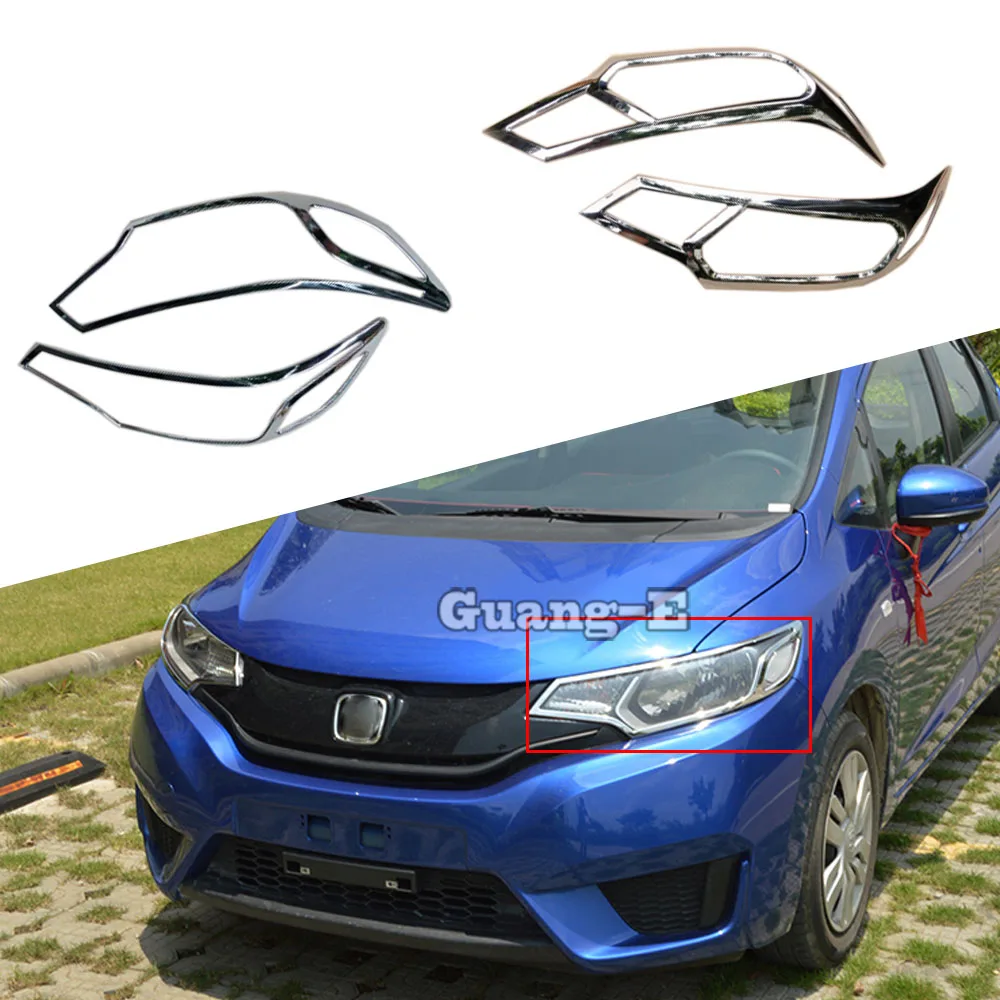 

Car Body Styling Front Head Light Lamp Hood Molding Frame Stick ABS Chrome Cover Trim For Honda Fit Jazz 2014 2015 2016 2017