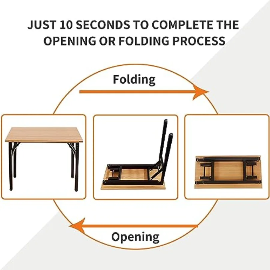 Folding Desk for Home Office 393 8 inch Length Modern Folding Table Computer Desk No Install ed Rustic Brown Desktop Black Fram