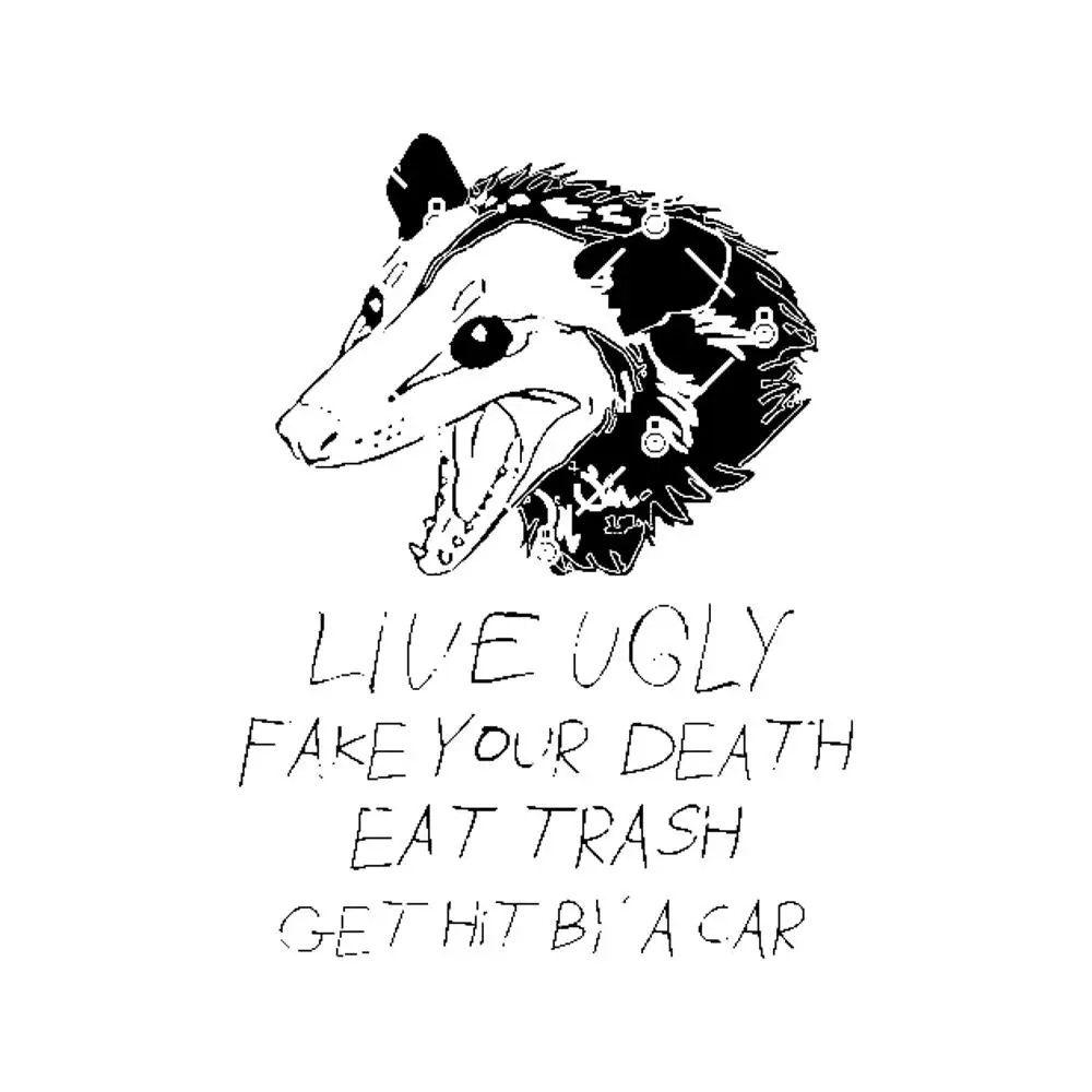 Live Ugly Opossum Sticker for Laptop Decor Bedroom Car Cute Cartoon Art Fashionable Public Suitcase