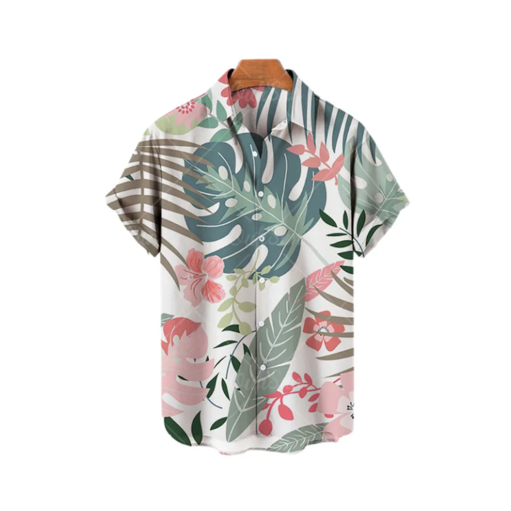 

2023 New Men's Shirts Hawaii Vintage Casual Single Breasted Loose Breathable 3D Printing Y2k Short Sleeve Beach Top Hot Selling