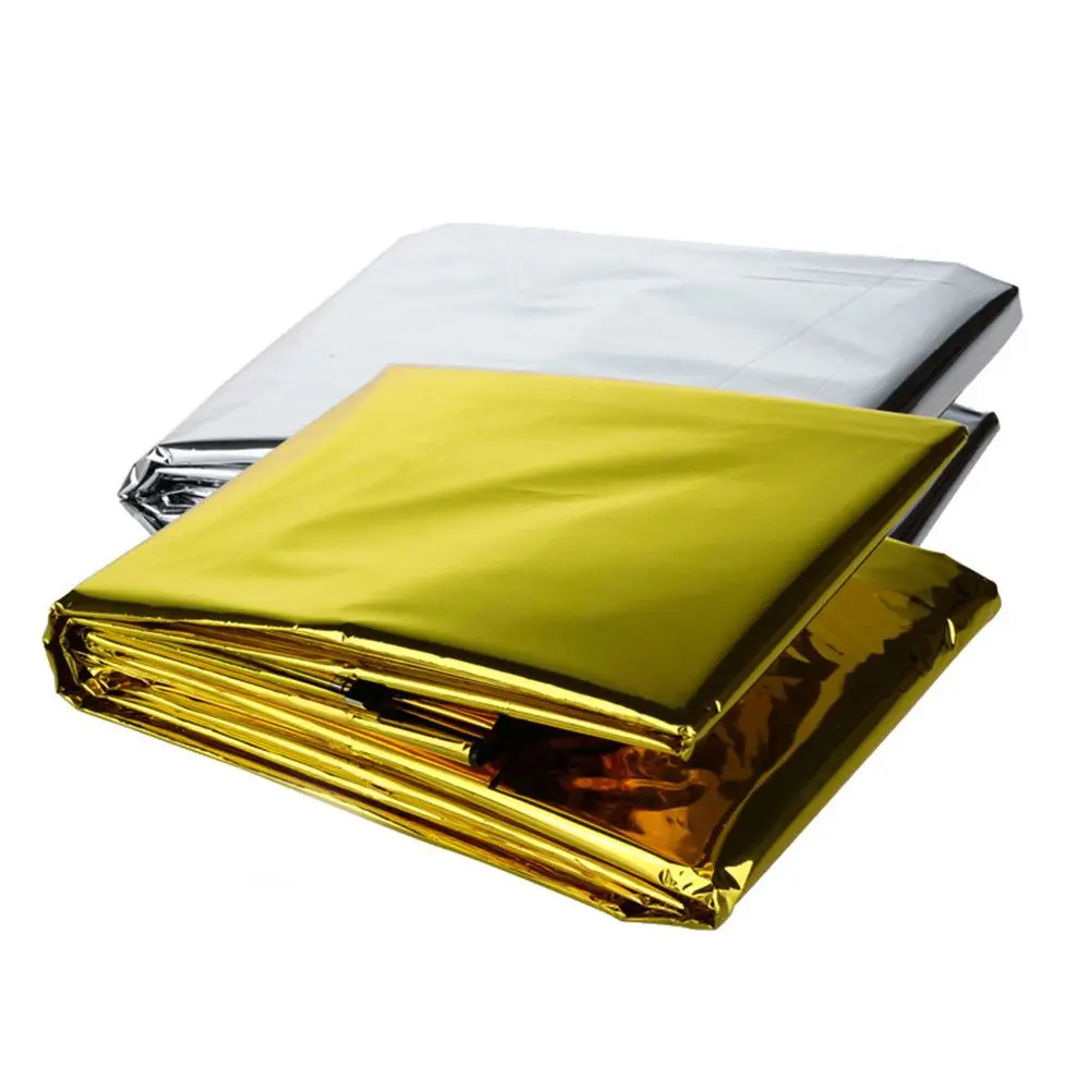Emergency Blanket Outdoor Survival First Aid Military Rescue Kit Windproof Waterproof Foil Thermal Blanket for Camping Hiking emergency blanket