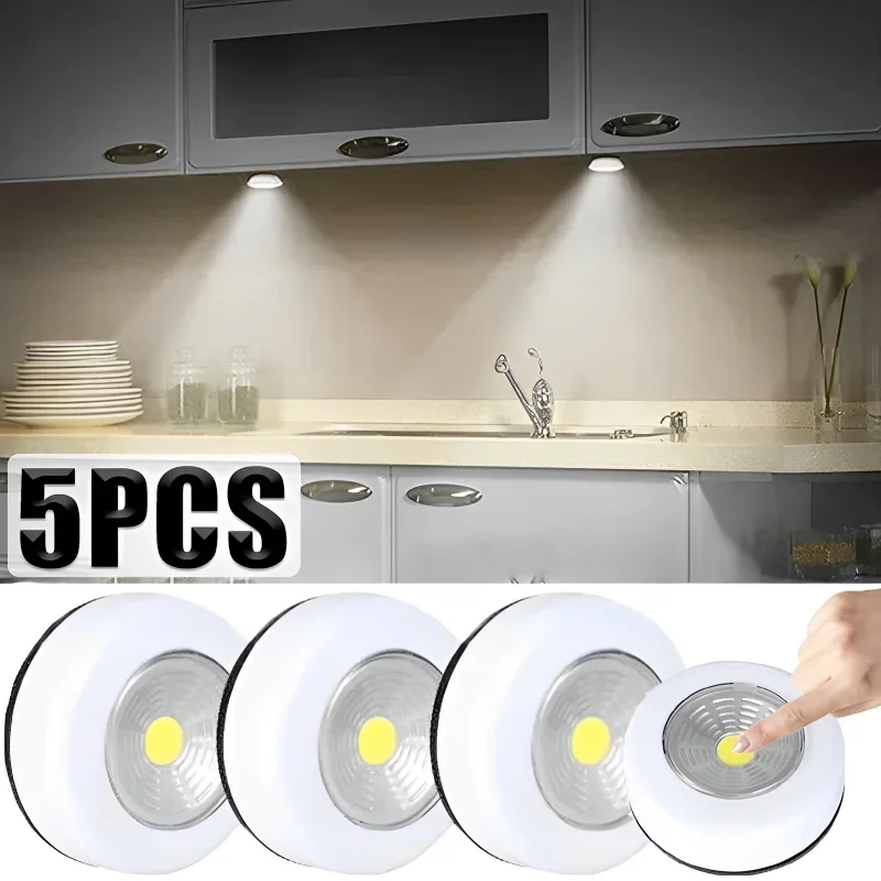 

5/1PCS COB LED Touch Light Under Cabinet Led Wireless Wall Lamp Wardrobe Cupboard Drawer Closet for Bedroom Kitchen Night Light