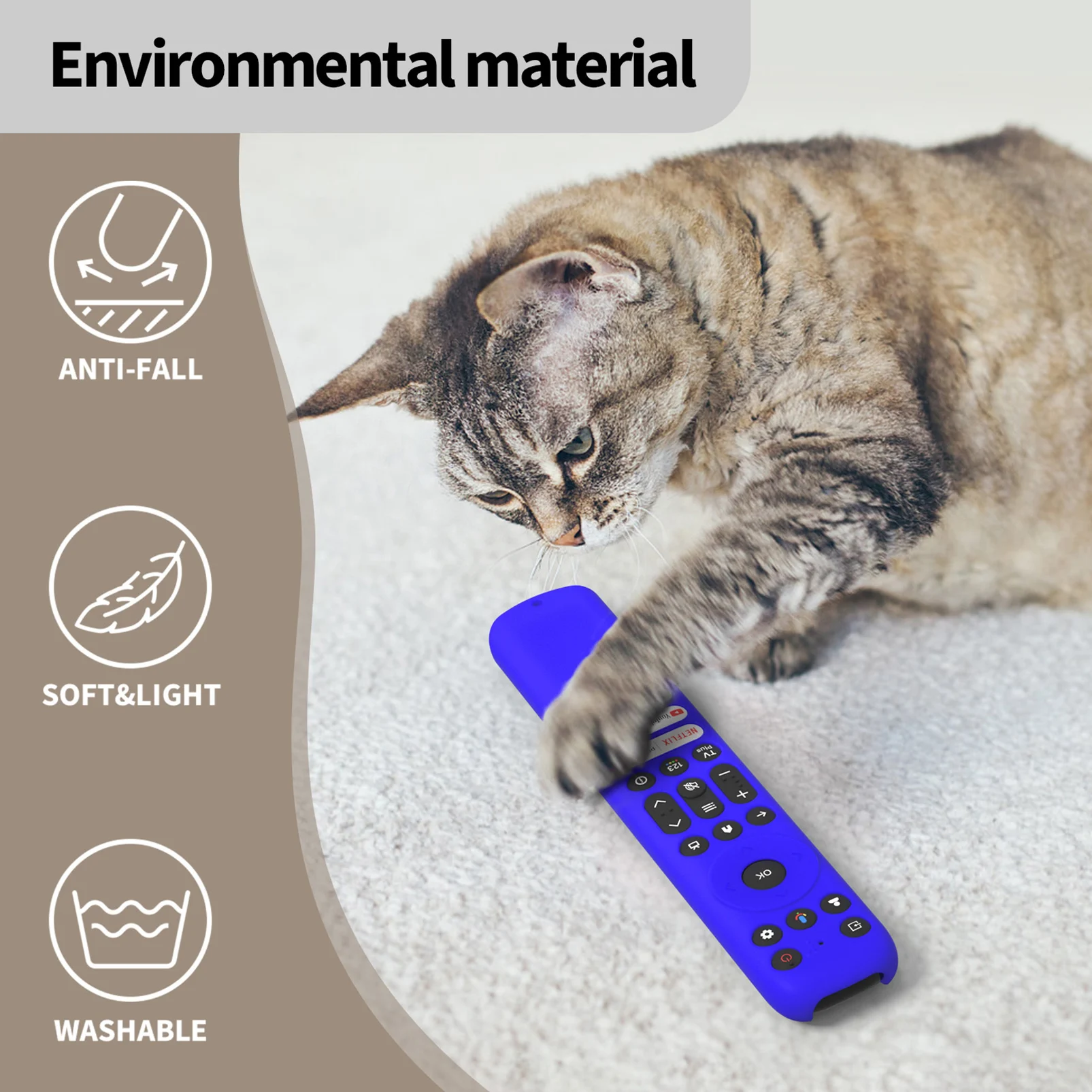 1PC Silicone Remote Controller Cases Protective Covers For TCL Smart TV Shockproof Remote Control Sleeve With Hanging Rope