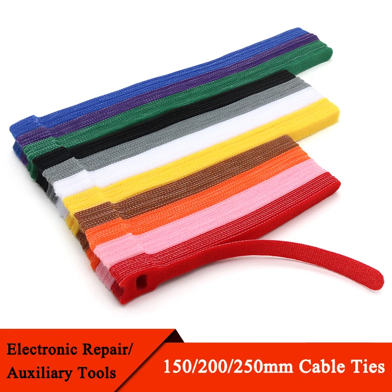 50/100Pcs 150 200 250mm Releasable 케이블 타이 플라스틱 고정 재사용 가능한 케이블 타이 스트랩 나일론 랩 번들 붕대 넥타이