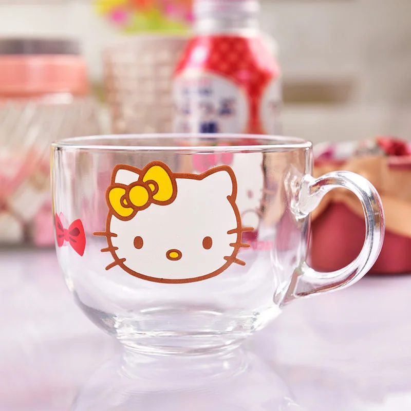 Een nacht leugenaar Bridge pier Sanrio Hello Kitty Mok Glas Drinkbeker Met Deksel Kinderen Melk Water Fles  Meisjes Koffie Tumbler Ontbijt Glazen Clear Cups _ - AliExpress Mobile