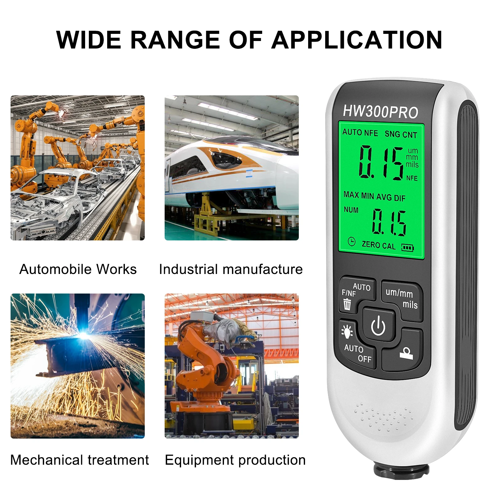 Car Paint Thickness Gauge 0-2000UM Fe & NFe Paint Coating Meter Manual Automotive Tools paint coating meter