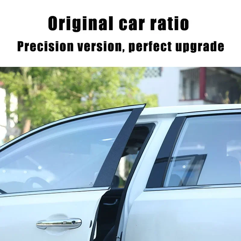 Trim Glossy Black Carbon Fiber Mirror Effect PC Sticker Window Door Column BC Pillar Post Cover For MG ZS EV ZX ZST VS -