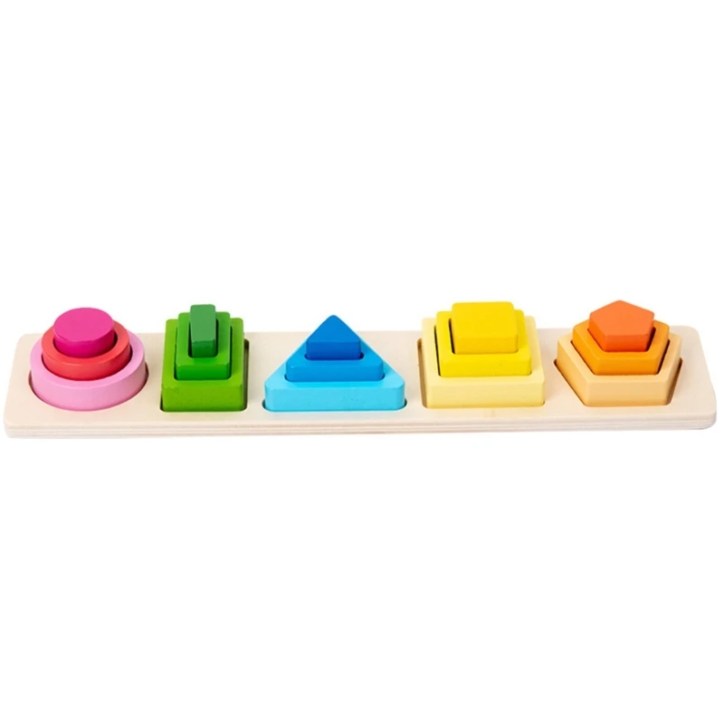 

Toddler Educational Sorting Cognition Toy Children Wood Color Stacking Toy Hand-Eye Coordination Training Toy