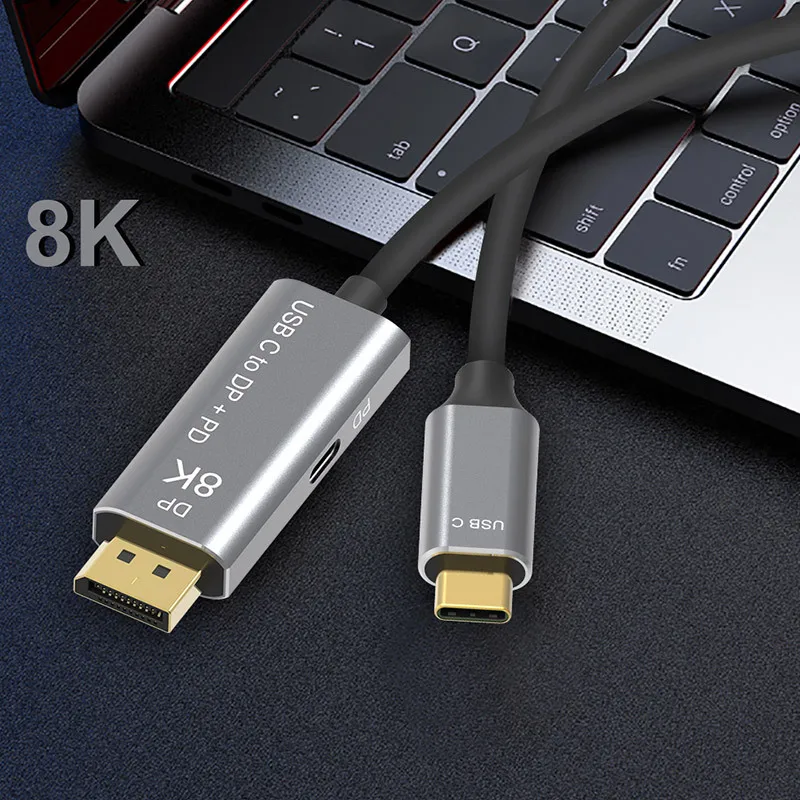 

8K USB Type C to DisplayPort 1.4 Cable With PD 100W Port 8K@60Hz 4K@144Hz USB C Thunderbolt 3 to Display Port for MacBook Pro