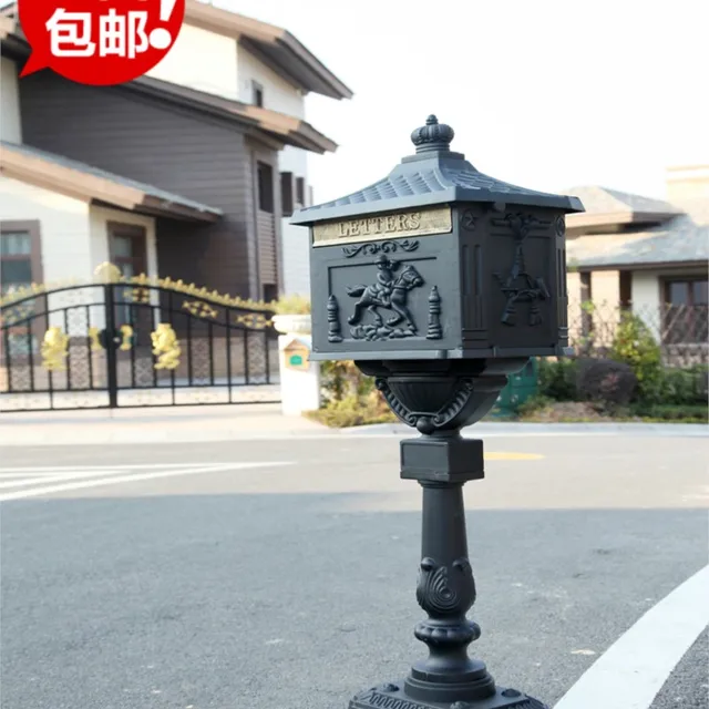 Függőleges Postafiók Mail Box Mount Metal Post Levelek Rusztikus Ország Öntöttvas Postaláda - Image 2