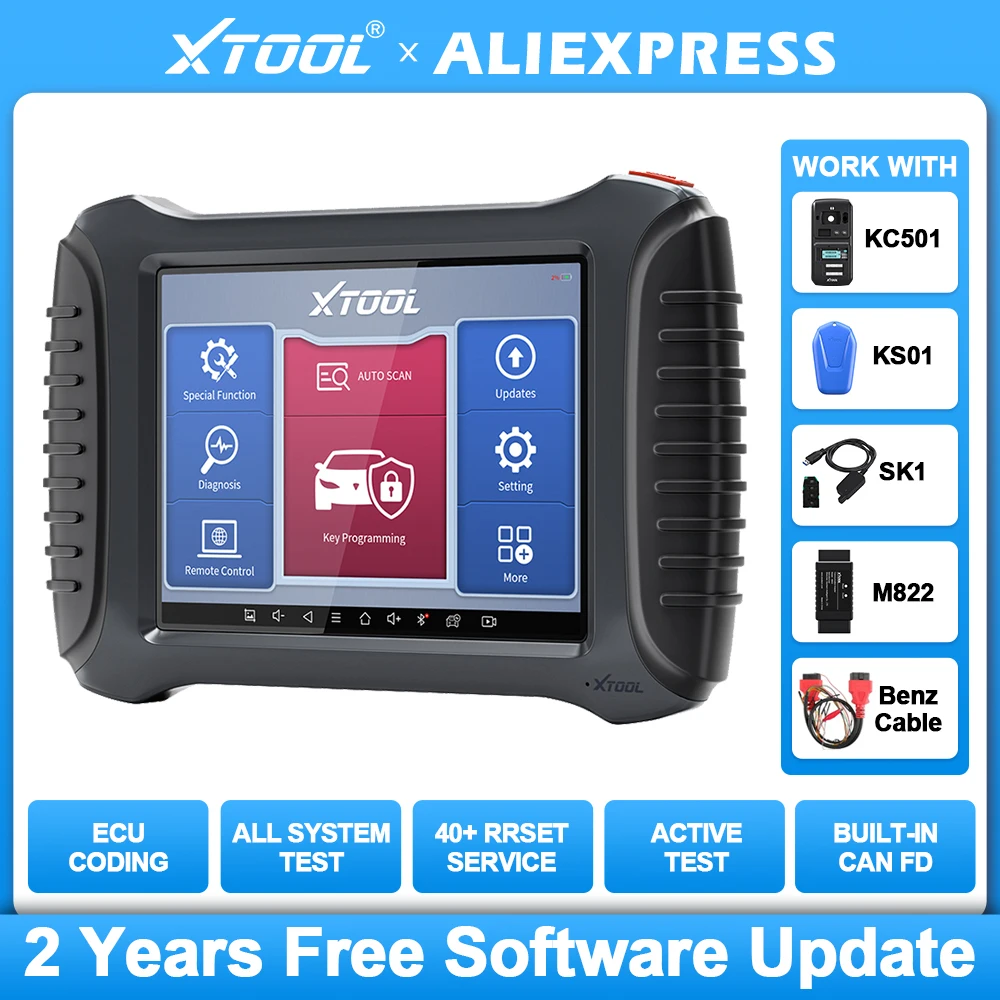 Xtool X100 Pad3 Se Auto Key Programmer Ecu Coding Pad Elite Built-In Can Fd 40 + Reset Con Xtool Kc501 Per Mercedes All Key Lost