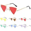 Triangular Small Hippie Sunglasses Metal Frame UV400 Protection Sun Glasses for Women & Men Tinted Colorful Lens Punk Shades 1