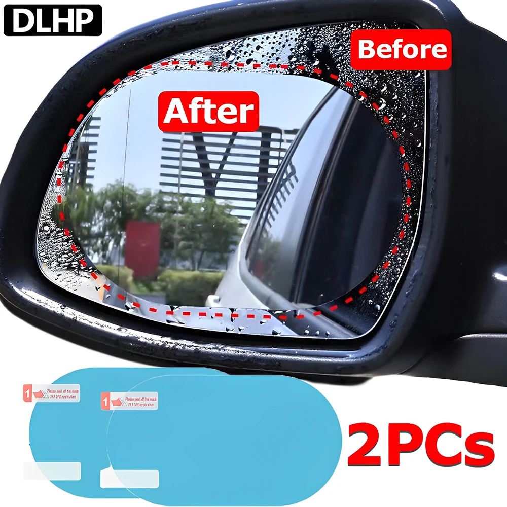 2PCsCarRearviewMirrorRainproofProtectiveFilmsAntiFogWaterproof