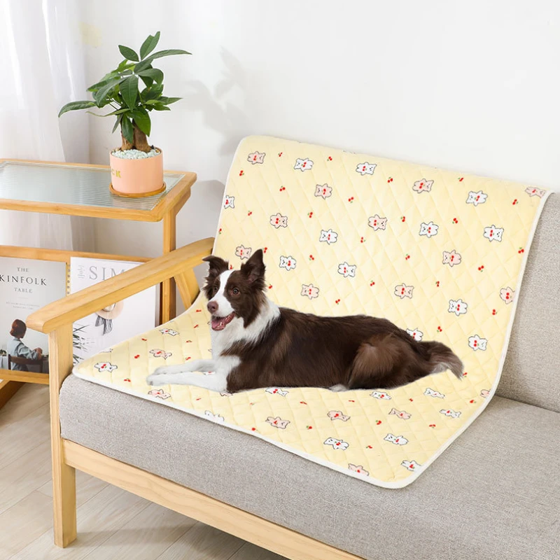 Title 5, Washable Dog Diaper Mat Reusable Cartoon Pet Pe...