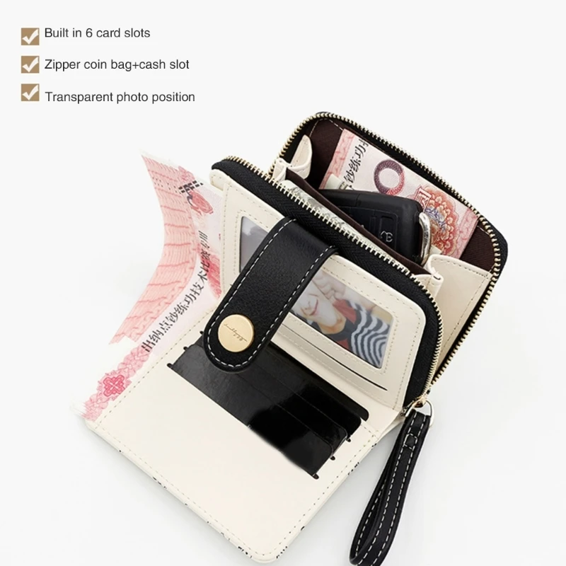 

Womens Wallet with Card Holder Small Coin Purse Cats Change Purse Fashionable Short Purse PU Leather Storage Purse