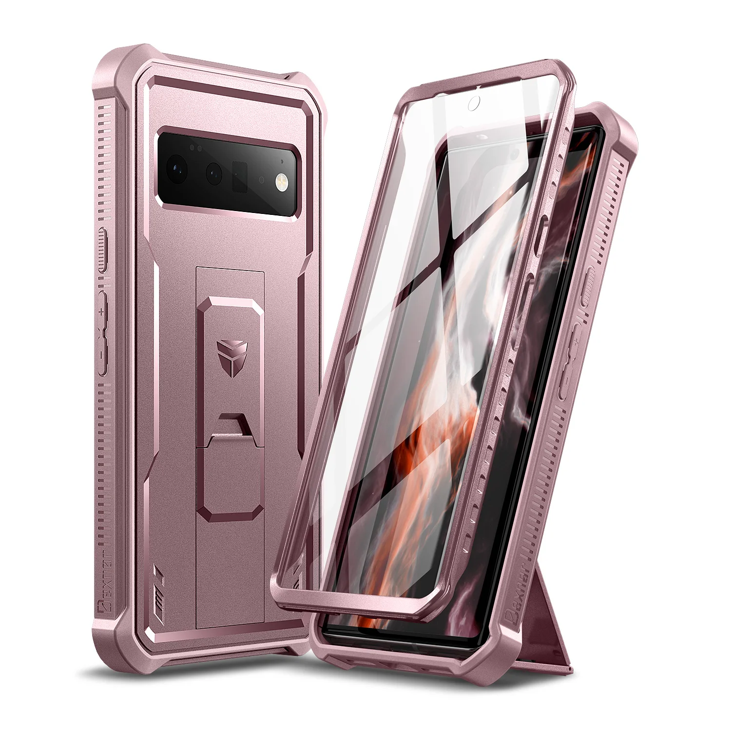 

Heavy Duty Military Grade Protective Shockproof Case with bracket for Google Pixel 6 Pro 5G Case with Built-in Screen Protector