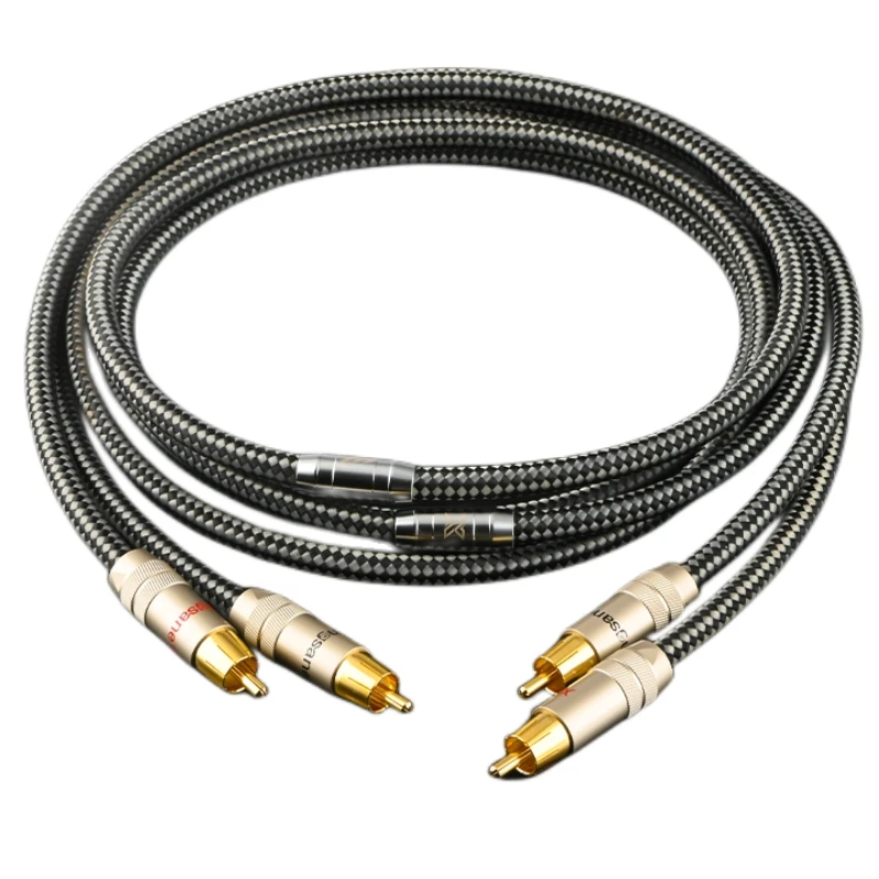 

6N OCC посеребренный Hifi Rca кабель аудио усилитель мощности сигнала двойной лотос разъем AV