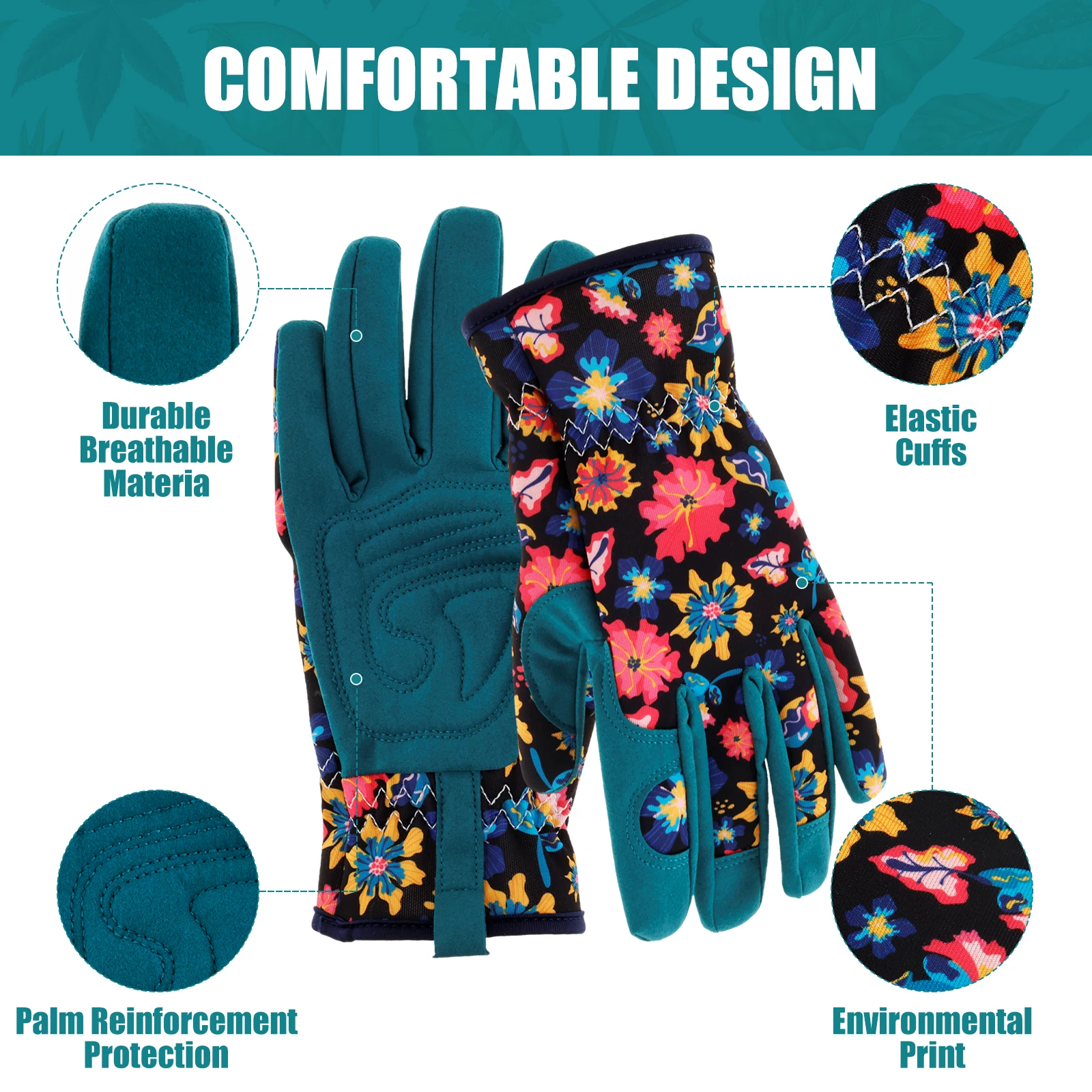 1 Pair Thorn Proof Gardening Gloves Polyester Fiber Pruning Gloves Breathable Garden Weeding Working Gloves for Picking Pruning 3