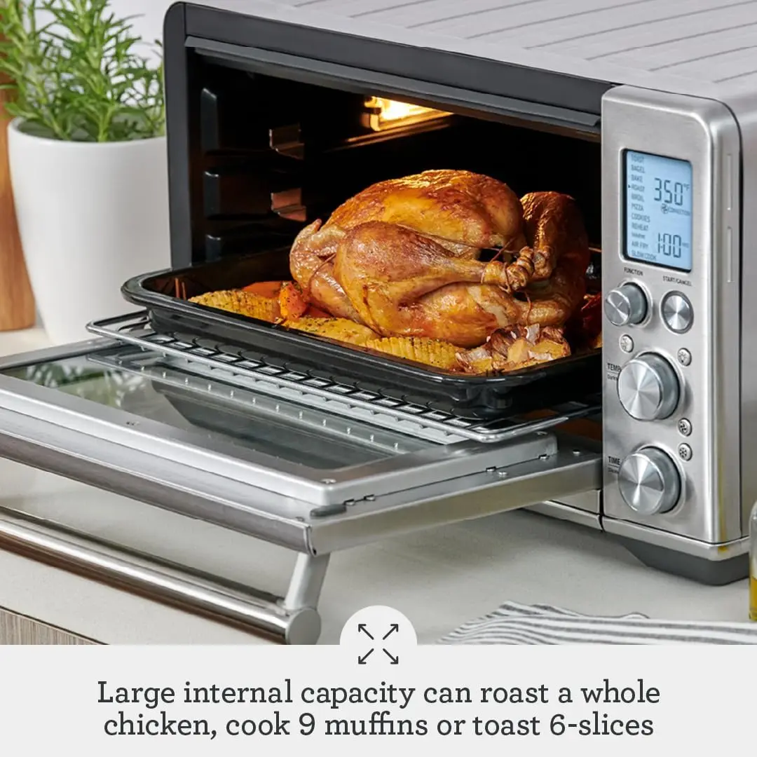 Convection Countertop Oven, Air Fryer Toaster Oven Combo, Brushed Stainless Steel 4