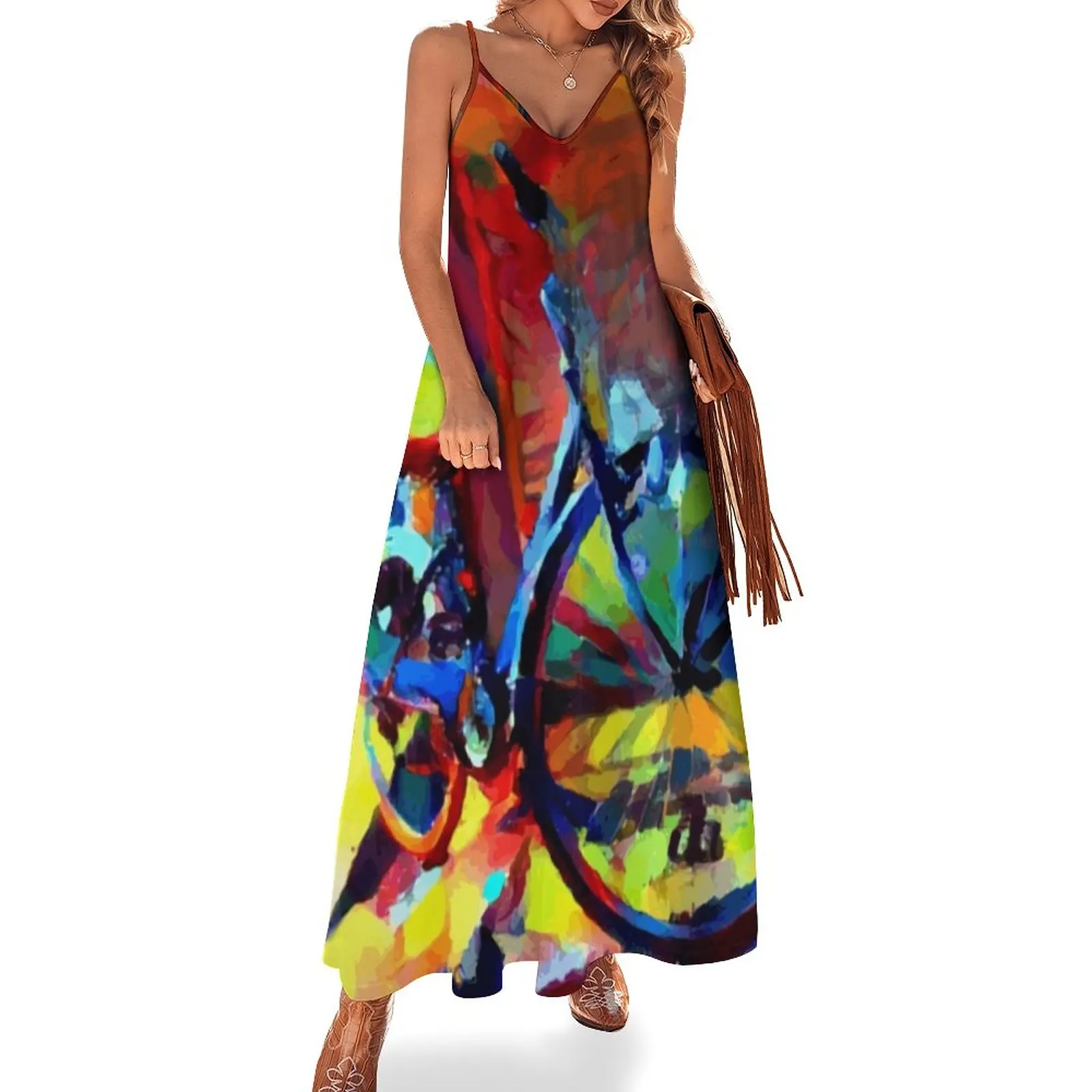 

Bike Painting Sleeveless Dress women dress Elegant gowns