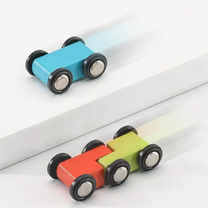 4/7 Track Wooden Ramp Racing Toddler Toy Car Set Montessori Educational Toy Game Mini Inertia Slide Roller Coaster Racing 5