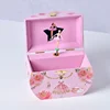 Pink Yellow Irregular Semi-circular Ballet Butterfly Jewelry Storage Music Box Children's Day Christmas Valentine's Day Gift 2