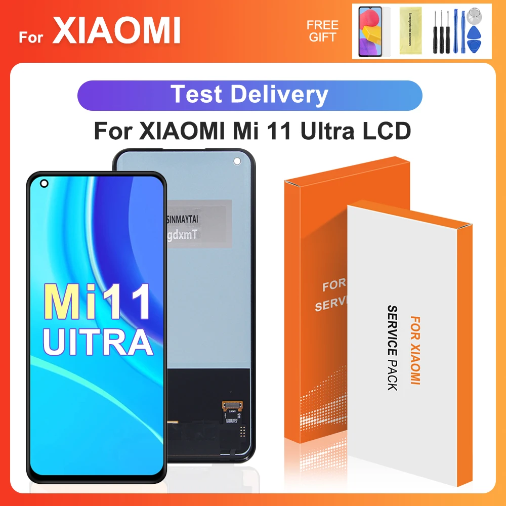 ЖК-дисплей для Xiaomi Mi 11 M2102K1G M2102K1C Mi11 Ultra, сменный сенсорный экран с цифровым преобразователем в сборе