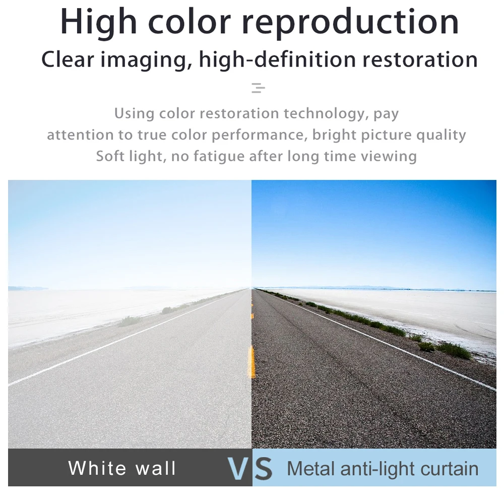 Projector Screen Projection Screen Simple metal anti light projection screen with high-definition foldable 4K adhesive installation 30-133 inch movie screen