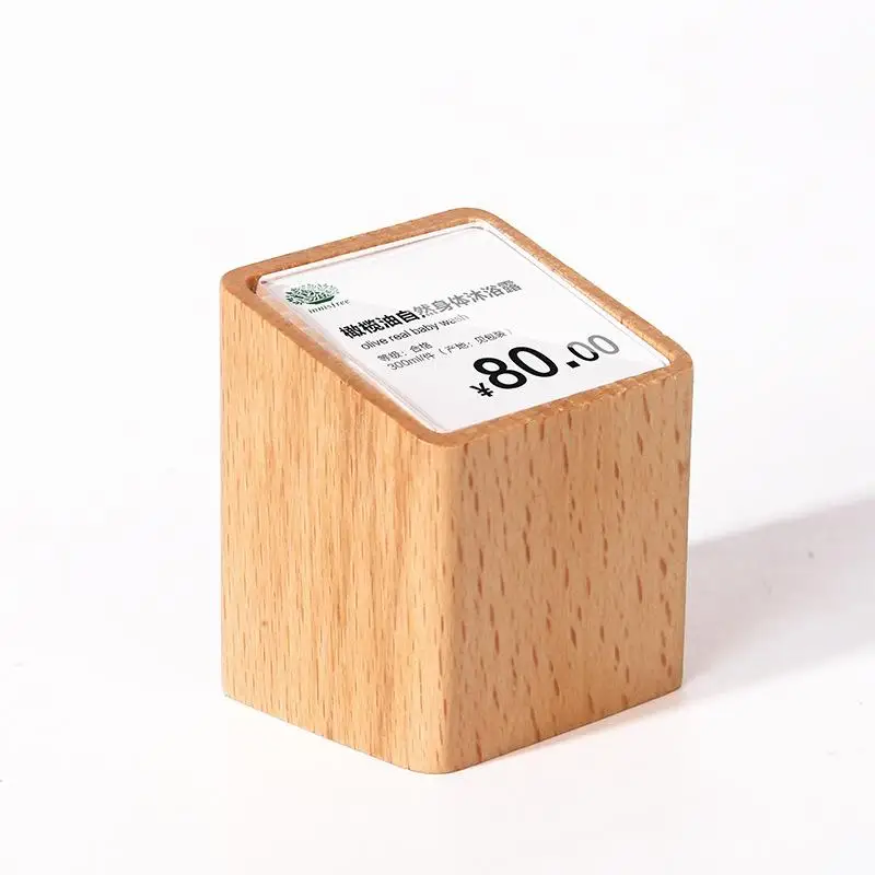 

1Pc Wooden Price Display Board Shopping Mall Product Creative Price Board Tea Set Red Wine Table Top Label Board