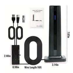 Indoor TV Antenna for Enhanced Long - Range HD Reception with Amplified Signal Support (AH - 190)