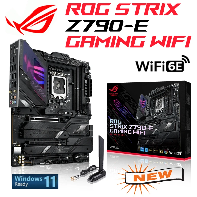 

Asus ROG STRIX Z790-E GAMING WIFI Motherboard LGA 1700 DDR5 Intel Z790 Mainboard M.2 Support Intel 12th 13th Gen i3 i5 i7 i9 CPU