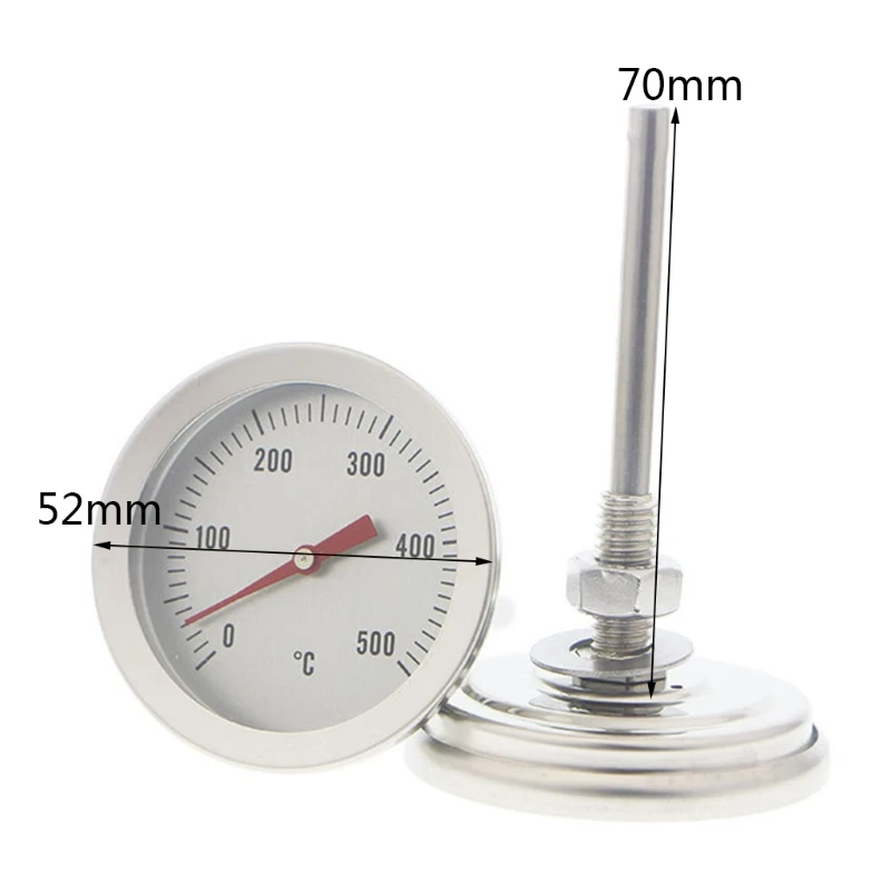 Bbq Thermometer Stainless Steel Barbecue Charcoal Grill Smoker Temp Gauge Fahrenheit And Heat