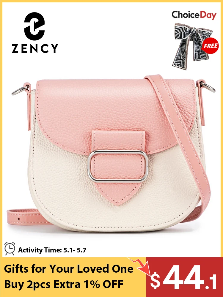 

Zency Women 100% Genuine Leather Shoulder Bag Small Luxury Designer Handbag Crossbody 2024 New Lady's Stylish Flap Shell Bag