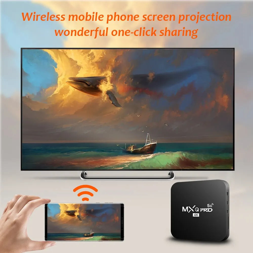 New Smart TV Box MXQ-PRO 4K HD Android 10.0 Smart TV Box 2.4/5G Dual-WIFI 3D Video Media Player Home Theater TV Set-top Box