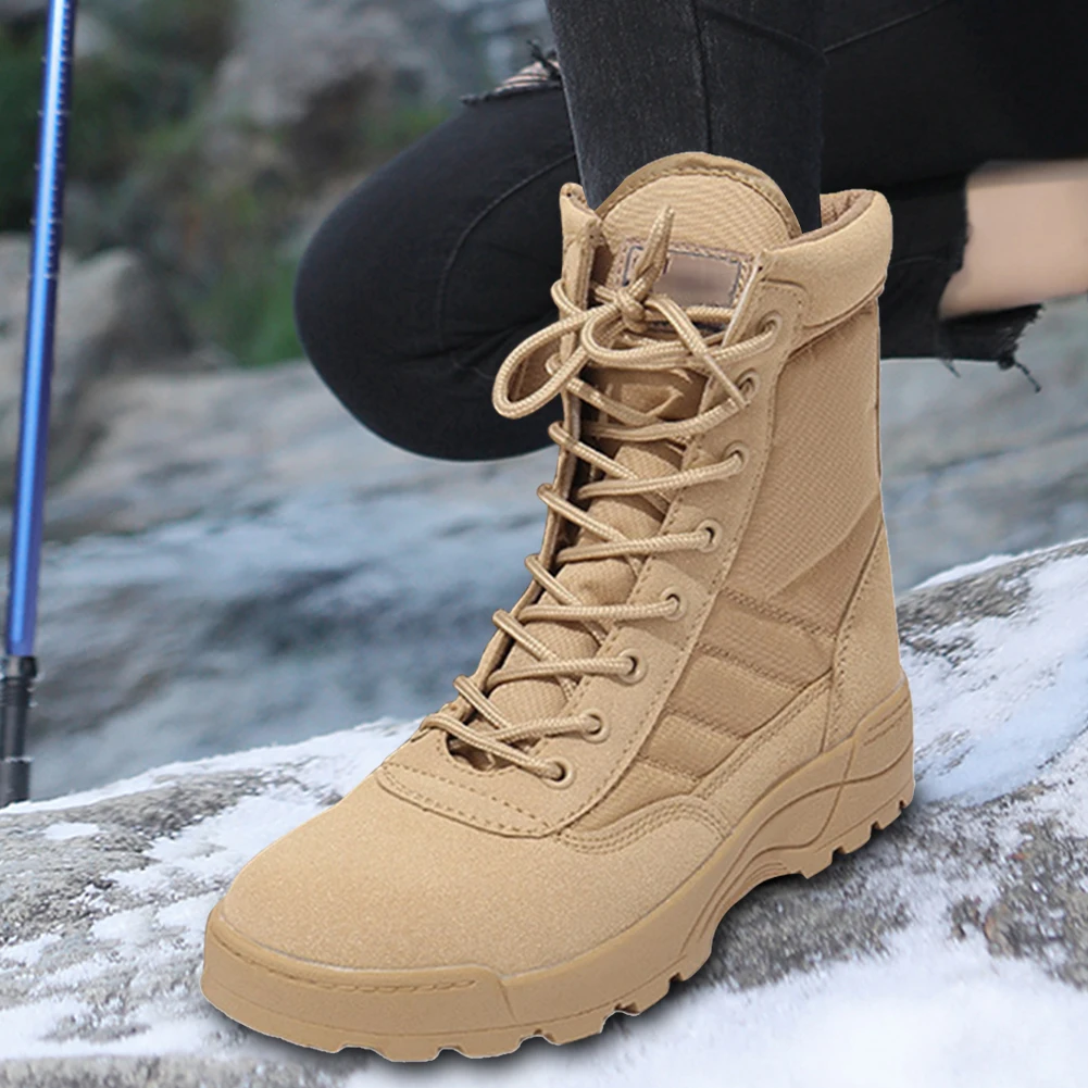 Армейские боевые ботинки, дышащие зимние тактические военные ботинки свысоким берцем, охотничьи тренировочные ботинки, легкие Нескользящие ботинкидля мужчин
