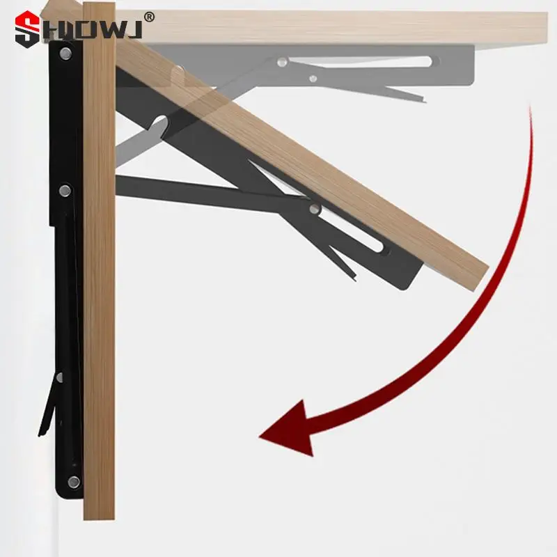 1Pcs Campervan Folding Bracket Table Shelf Motorhome Caravan Black Finish Stainless Steel Mini Folding Table Car Accessories