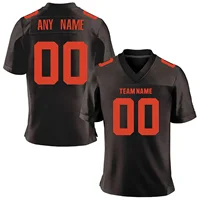 Custom Brown American Football Jersey Personalized Printed Team Name Number Adult Kids Quick-Drying Training Football Shirt 2