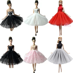 Hot Sale 1 Pcs Fashion Dress Princess Lace Wedding Dress Casual Party Marriage Clothes For Barbie Doll Accessories JJ