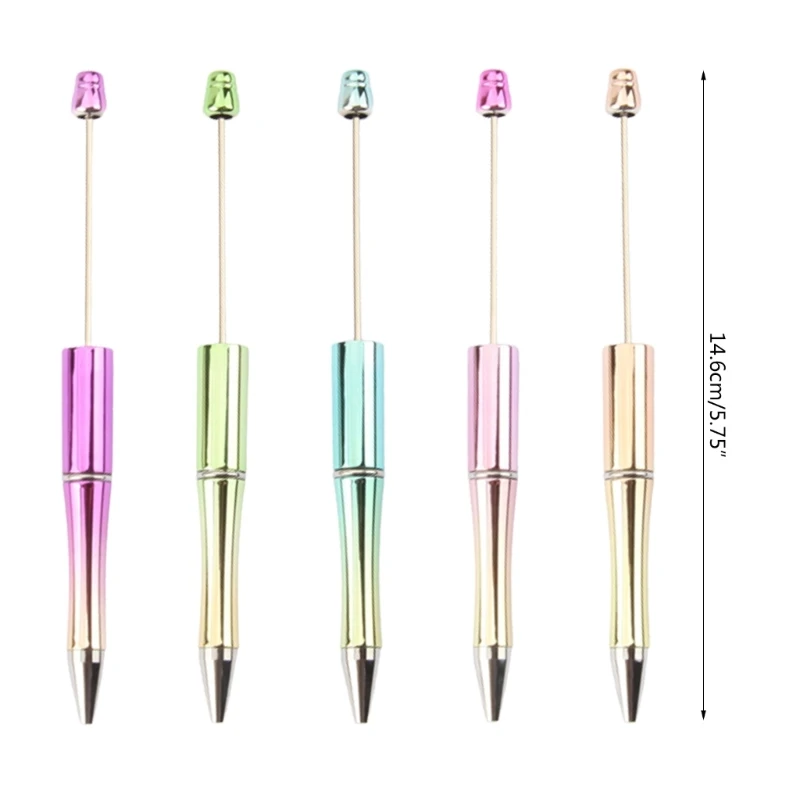77UA 5Pieces DIY Beadable Ballpoint Pen Funny Writing Pen Ballpoint for Boy Girl Kid Class Reward Birthday Party Favor