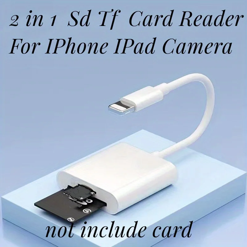For iPhone Card Reader Memory Card Adapter for iphone 14 13 12 8Pin To SD TF Camera Card Reader Data Converter OTG Data Cable — view 5