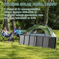 Sac de charge solaire pliable 1000W – Double sortie USB et DC, alimentation portable pour le camping, la randonnée et les situations d'urgence 5