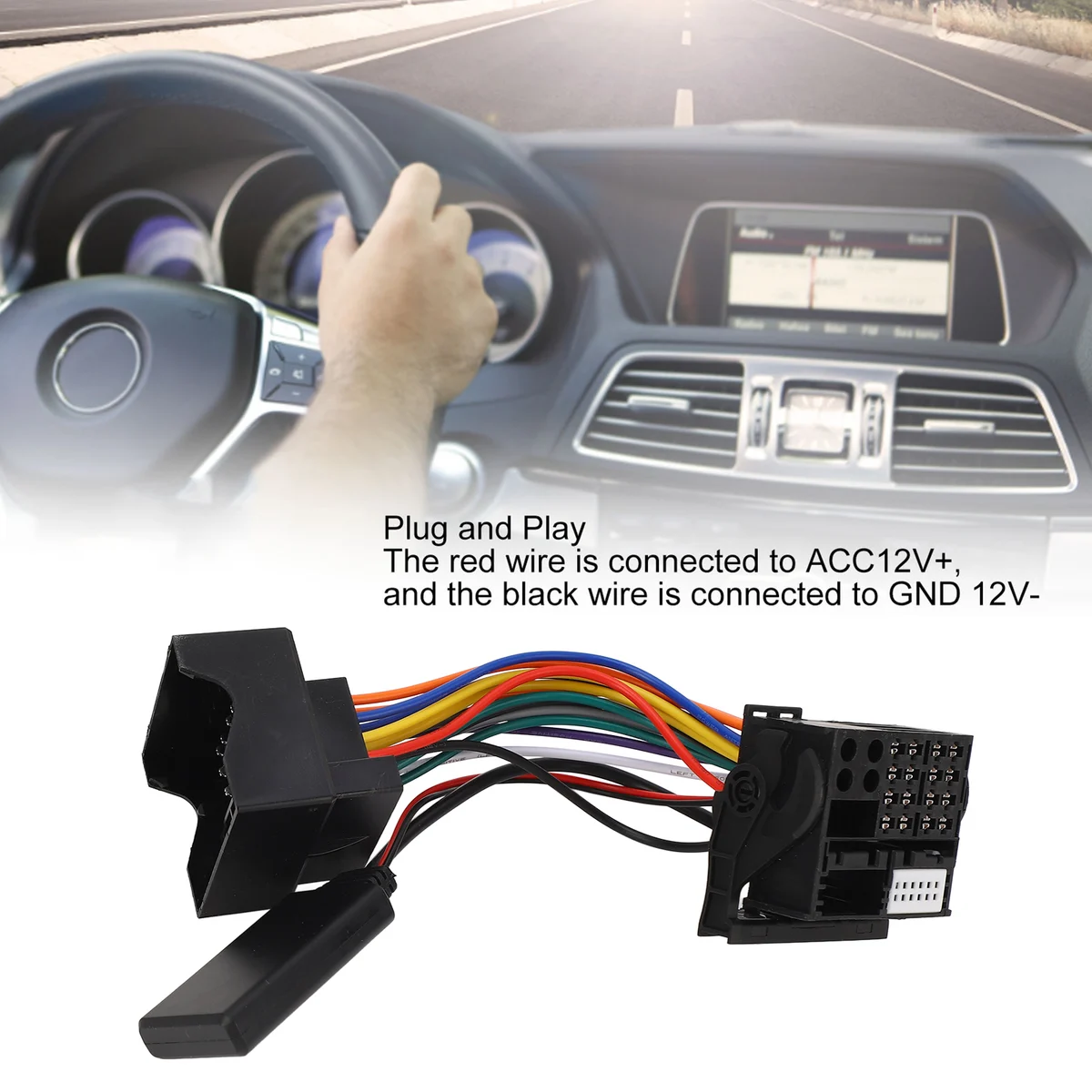 Bluetooth 5.0 Radio Aux Cable 16 Pin for Mercedes W169 W245 W203 W209 W164 Bluetooth AUX Adapter Wireless Bluetooth AUX Cable — view 2