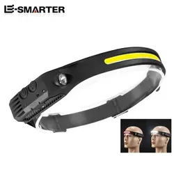 Ultra-Bright Rechargeable LED Headlamp with Sensor and Built-in Battery (W689-1 white red)