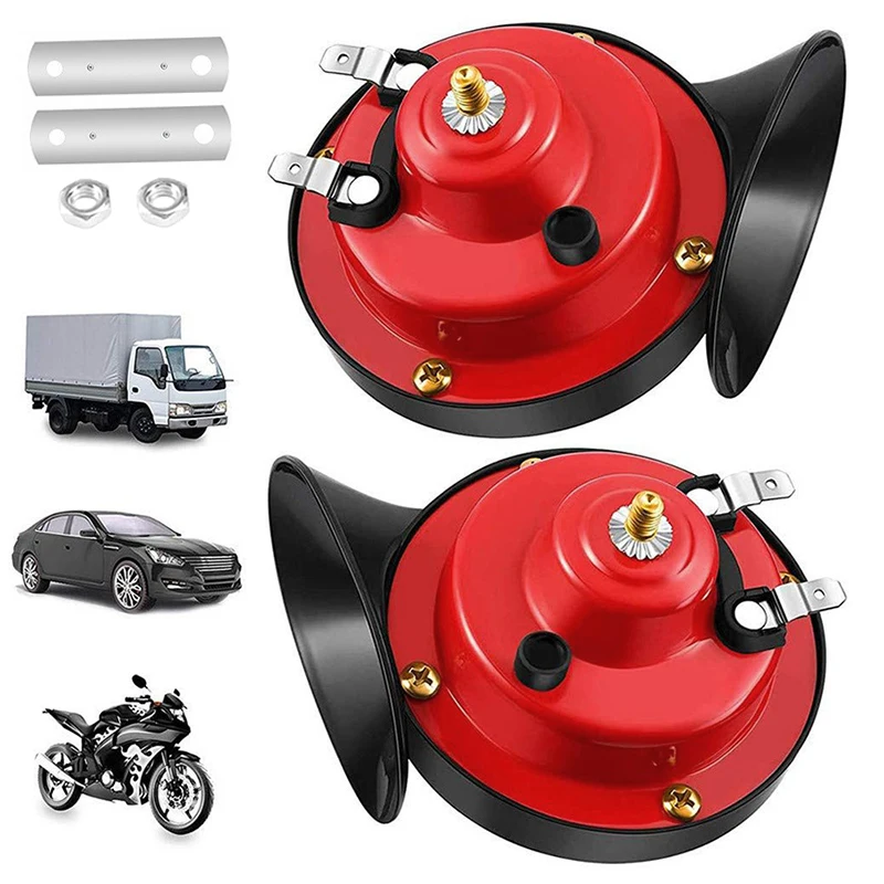 12v/24v Car Snail Electric Air Horn Marine Boat Loud Alarm Kit Motorcycle Dual-tone Car Horn Loud Signal For motorcycle electric horn,car horn