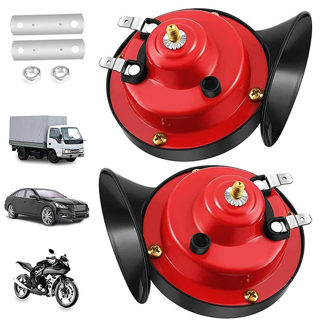 12V/24V Auto Schnecke elektrische Luft Horn Marine Boot lautes Alarm Kit  Motorrad zweifarbige Auto Hupe lautes Signal - AliExpress