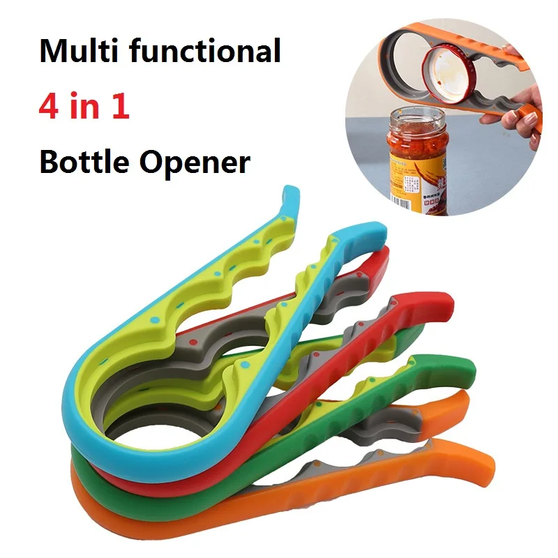 

4 in 1 Bottle Opener Household Anti Slip Can Opener Beer Bottle Opener Bottle Cap Spinner Open Cap Wrench Kichen Accessories